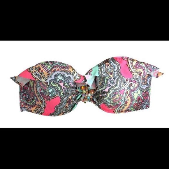 Victoria’s Secret pastel and neon jewell padded bikini top 34B. - Picture 5 of 11